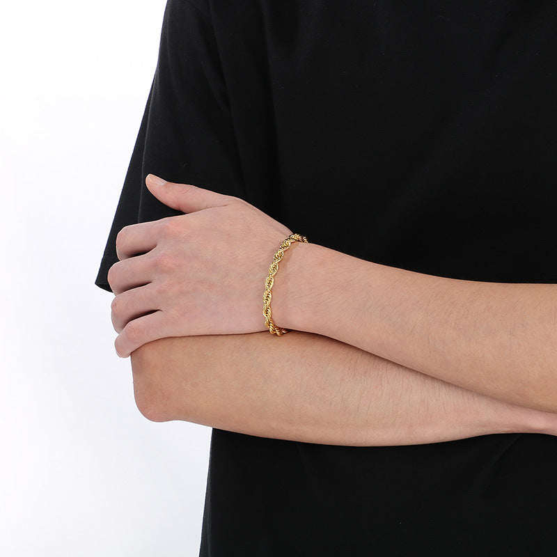 Twist Twist Rope Bracelet – In Europe & The United States – Stainless Steel Twist Chain