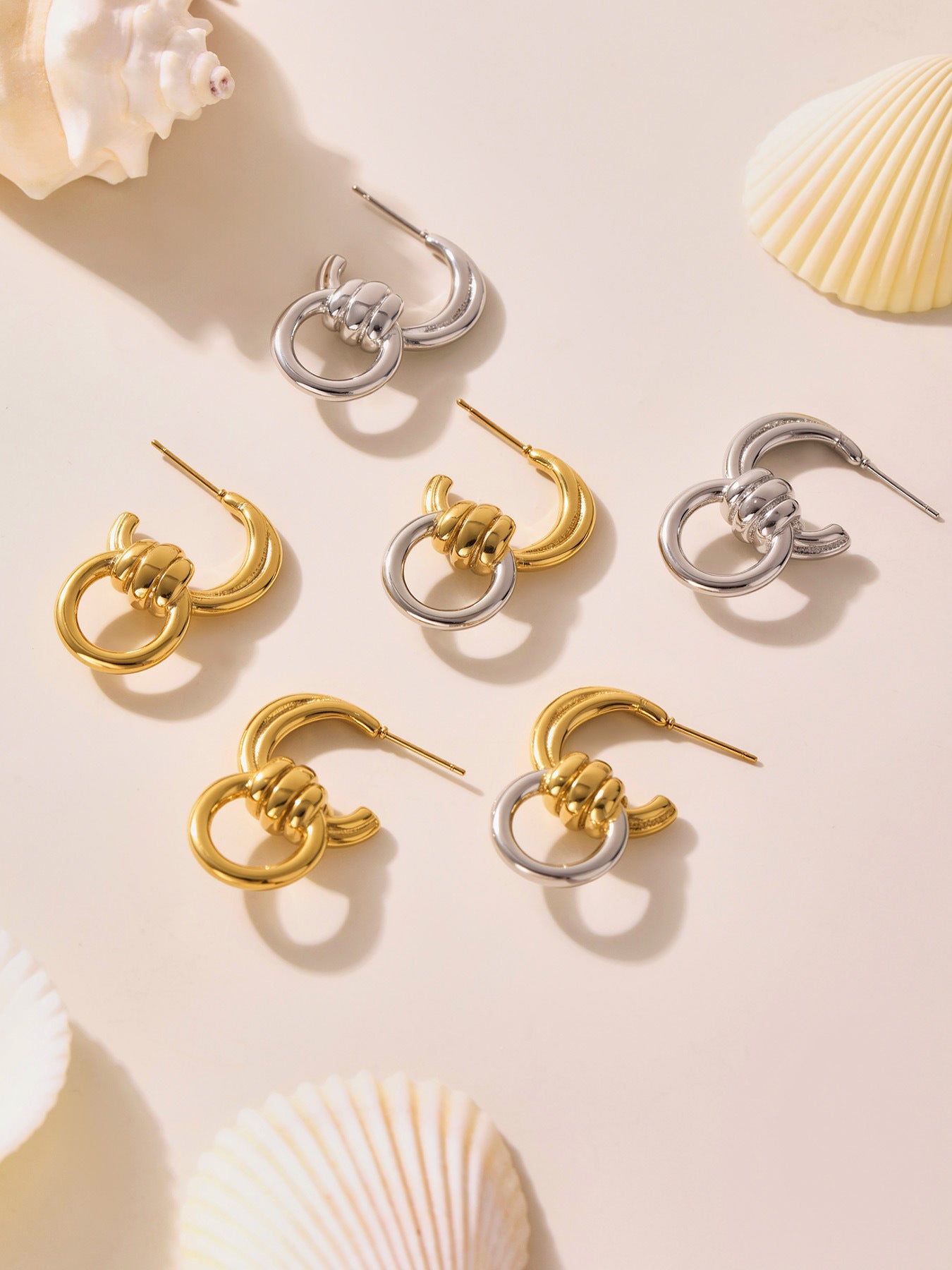 Planderful C Shaped Earrings Irregular Color Gold For Women