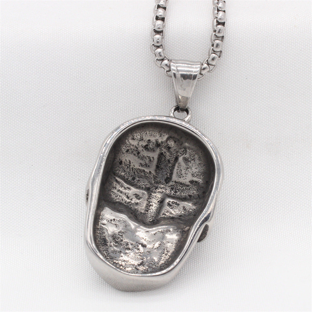 Planderful Everyday Genie – Personalized Retro Cross Skull Pendant for Men