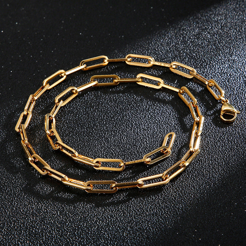 Planderful Jewelry Titanium Steel Chain Necklace For Men And Women Hip Hop Style