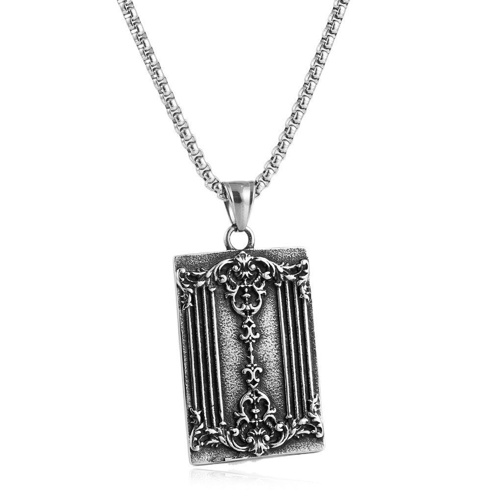European And American Titanium Steel Playing Card Pendant