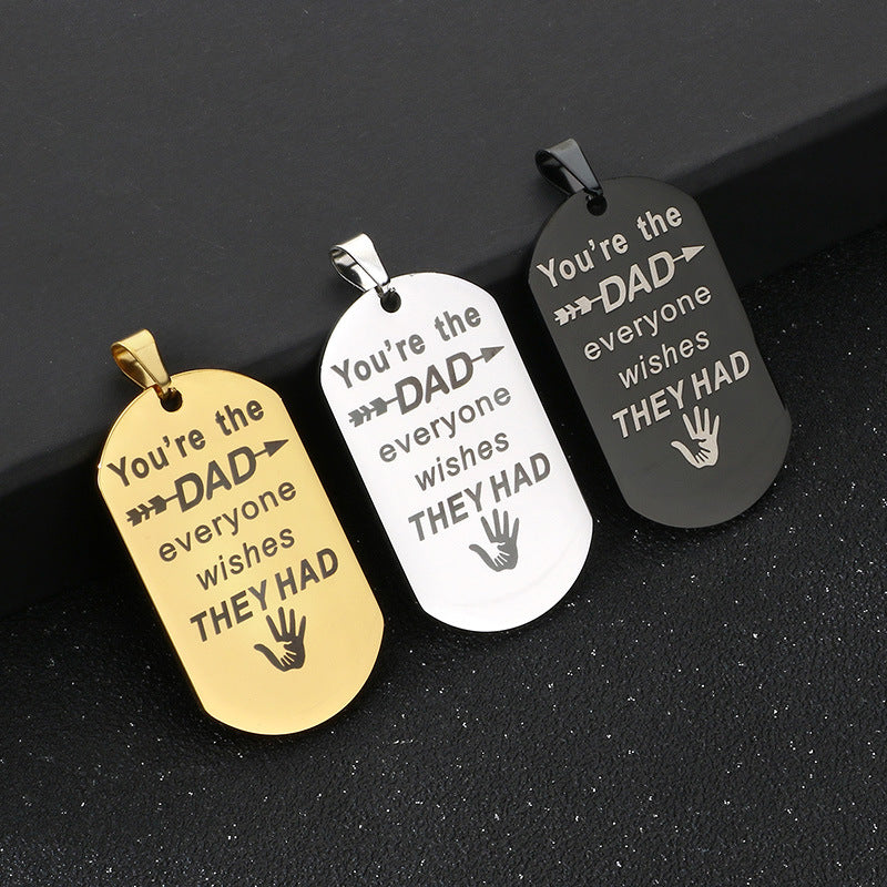 Planderful Dad Birthday Gift Stainless Steel Pendant Men