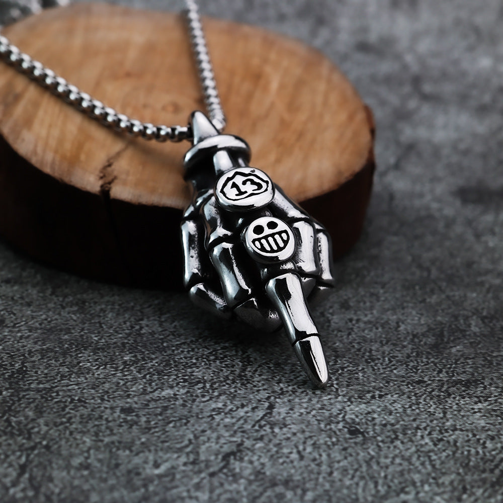 European and American Personality Finger Smiley Face Hip Hop Pendant for Men