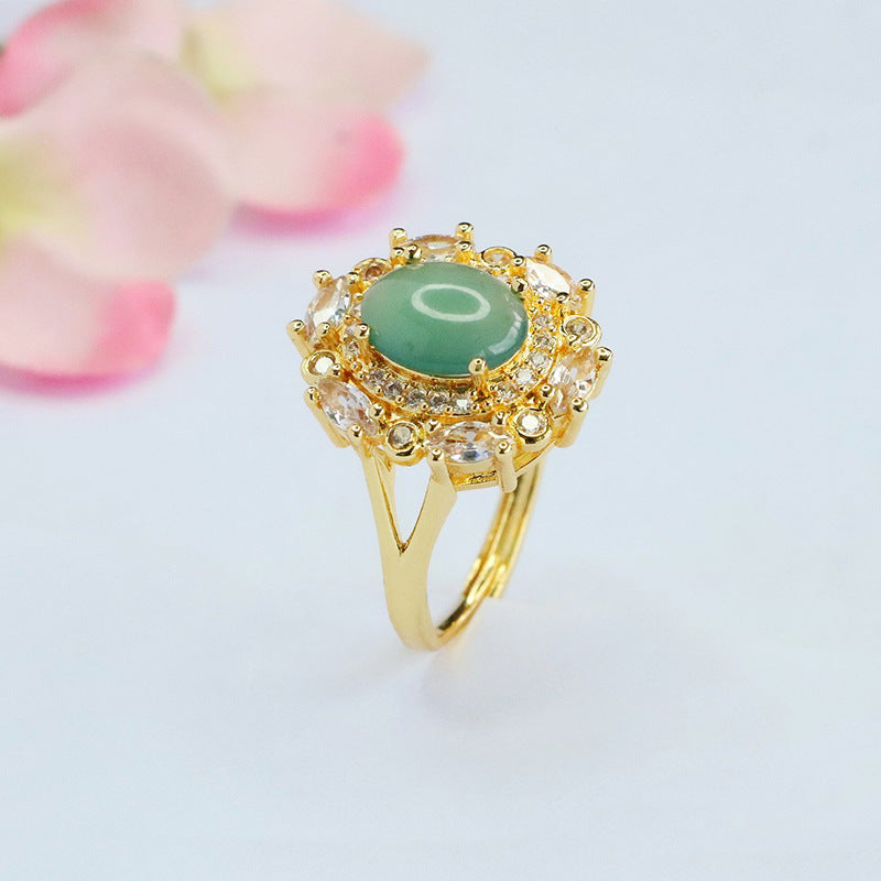 Blue-Water Jadeite Star Cluster Ring