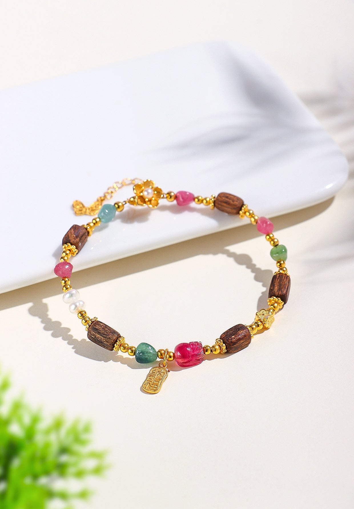 Planderful Fortune's Favor Bracelet – Premium Tourmaline and Natural Pearl Design