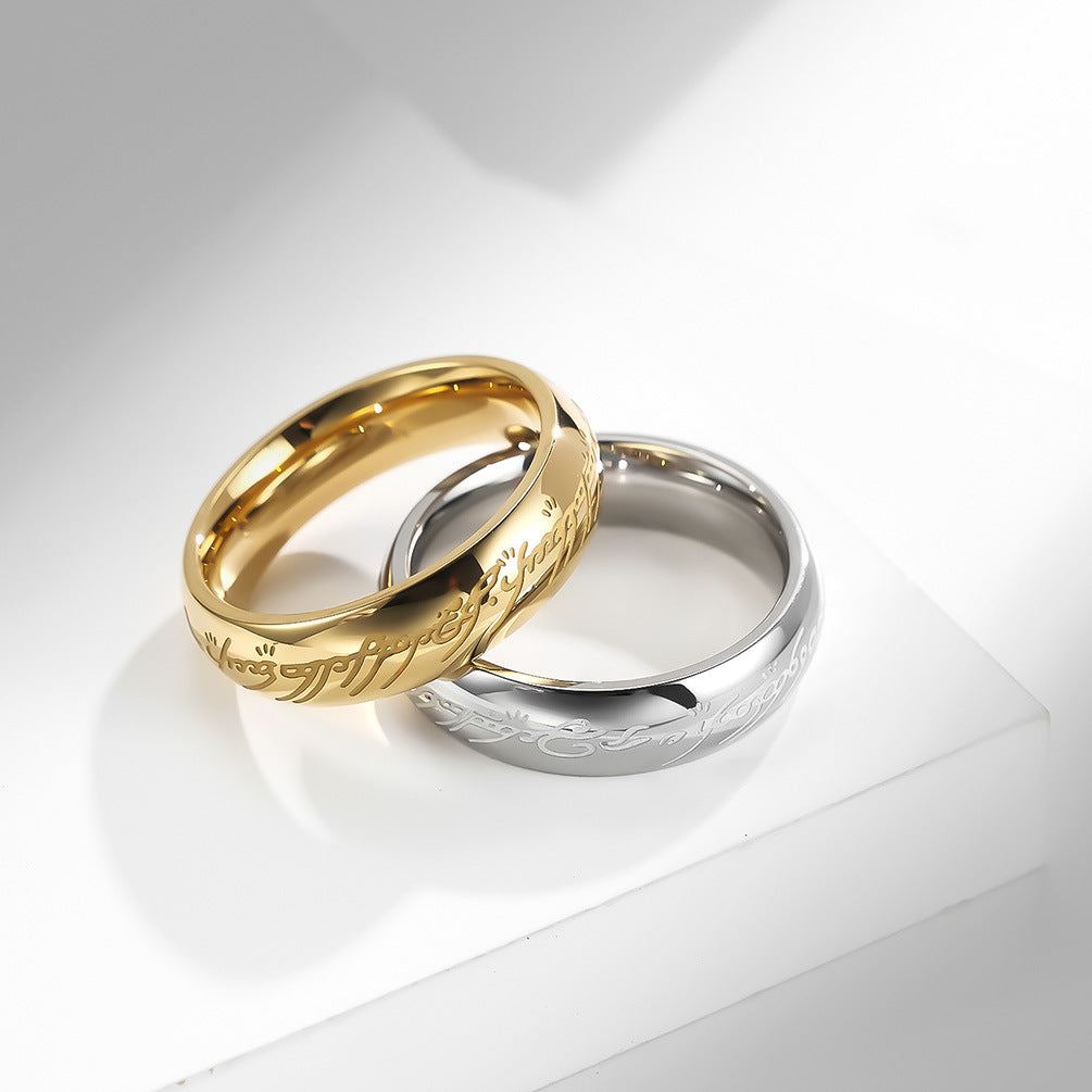 Planderful Lord Of The Rings Ring For Fans Stainless Steel Luminous Everyday Genie Jewelry