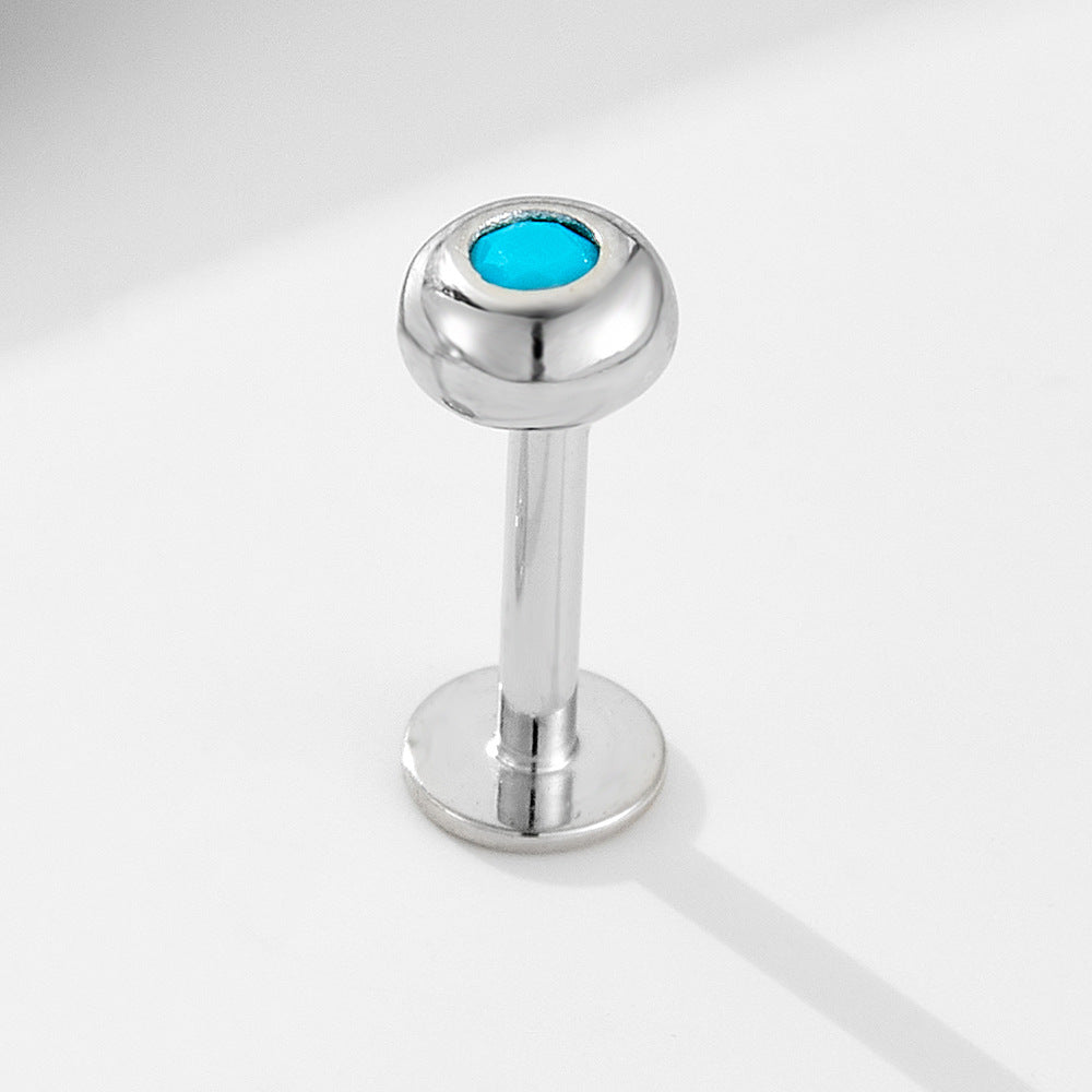 Planderful S925 Sterling Silver Turquoise Piercing Stud Earrings For Fashion Forward Women