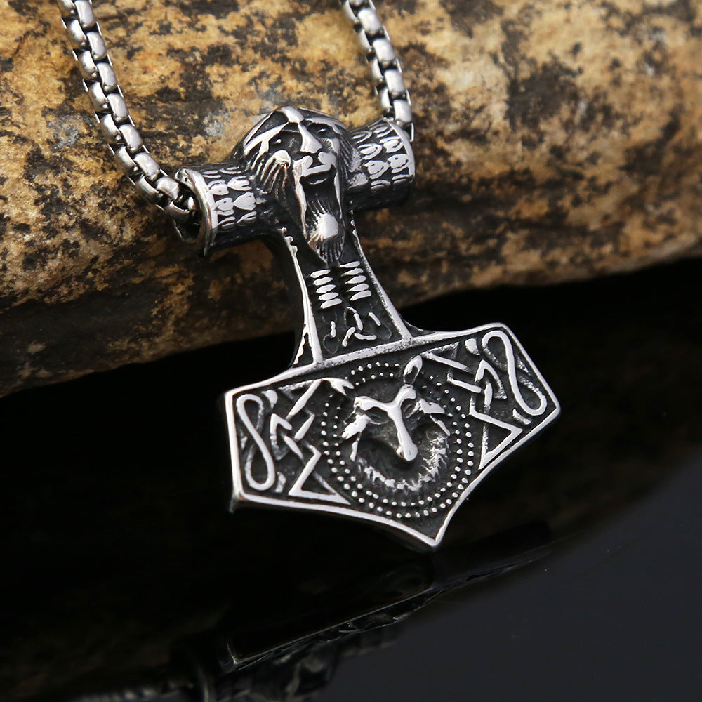 Cross-Border Retro Stainless Steel Viking Necklace Jewelry