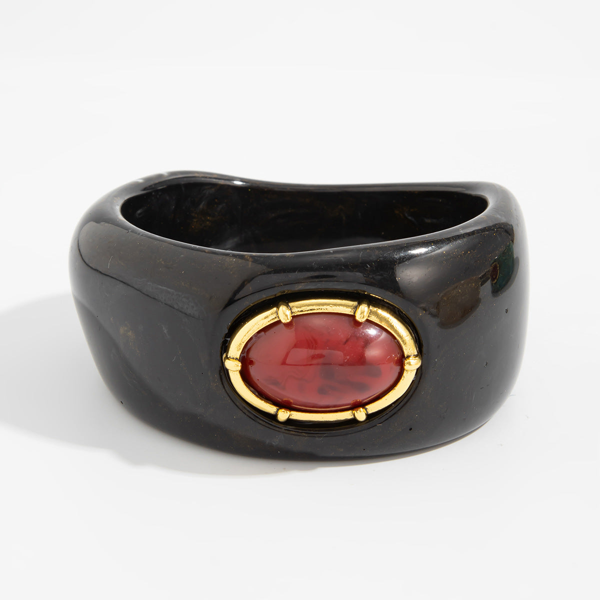 Planderful Bohemian Turquoise Resin Wide Bracelet Microinlaid Irregular Inlay Vienna Verve Statement Jewelry For Women