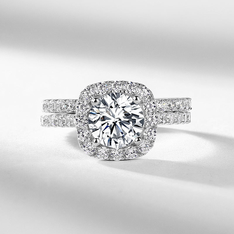 Planderful Moissanite Sterling Silver Ring – Elegant High-End Jewelry