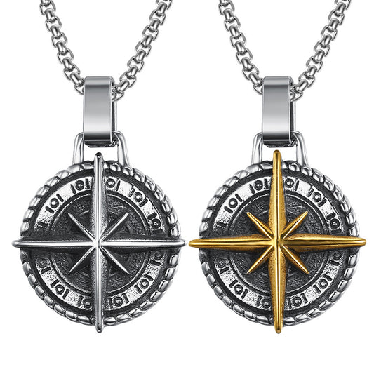 Planderful Personalized Navigator Compass Men Necklace