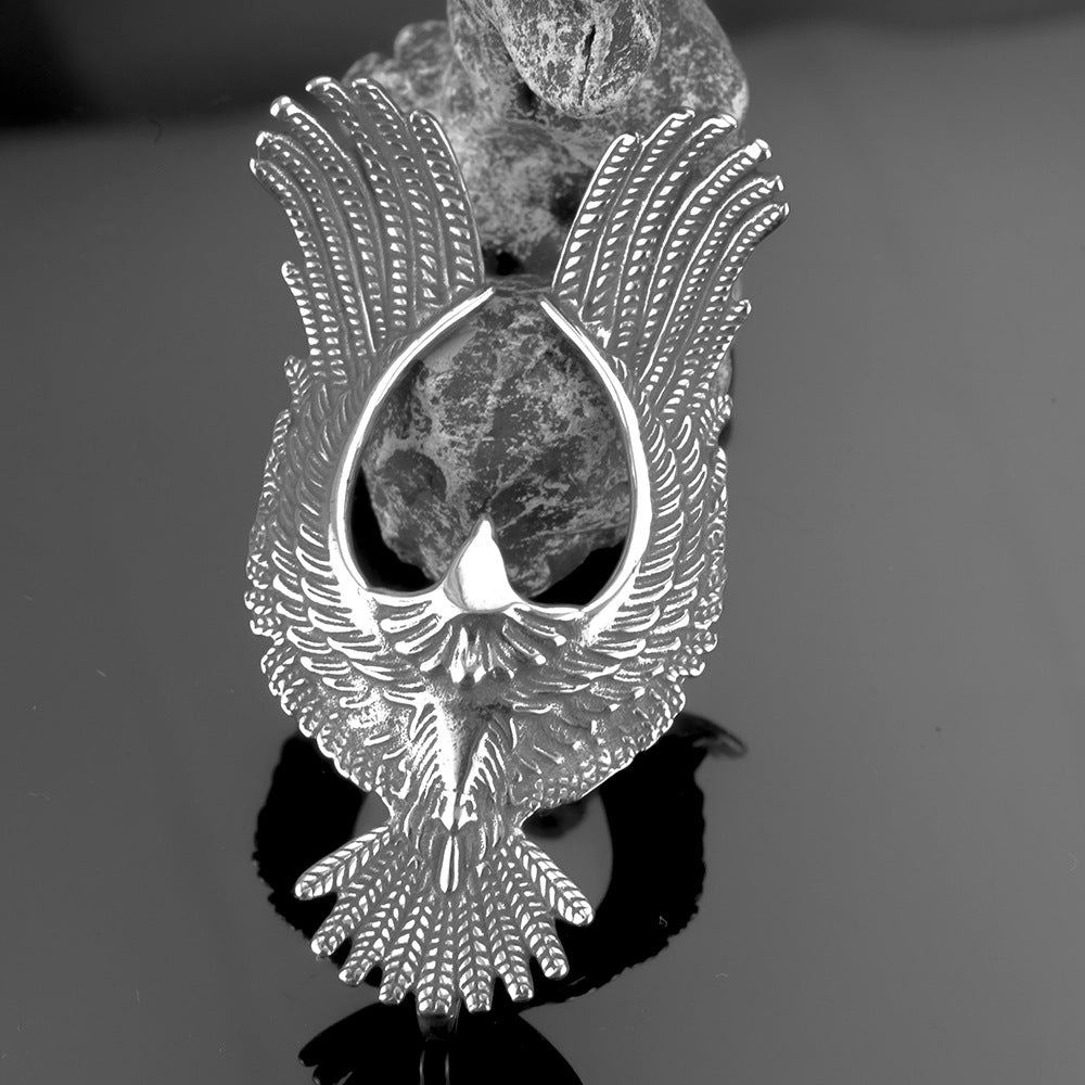 European and American Jewelry Stainless Steel Men's Eagle Pendant Necklace