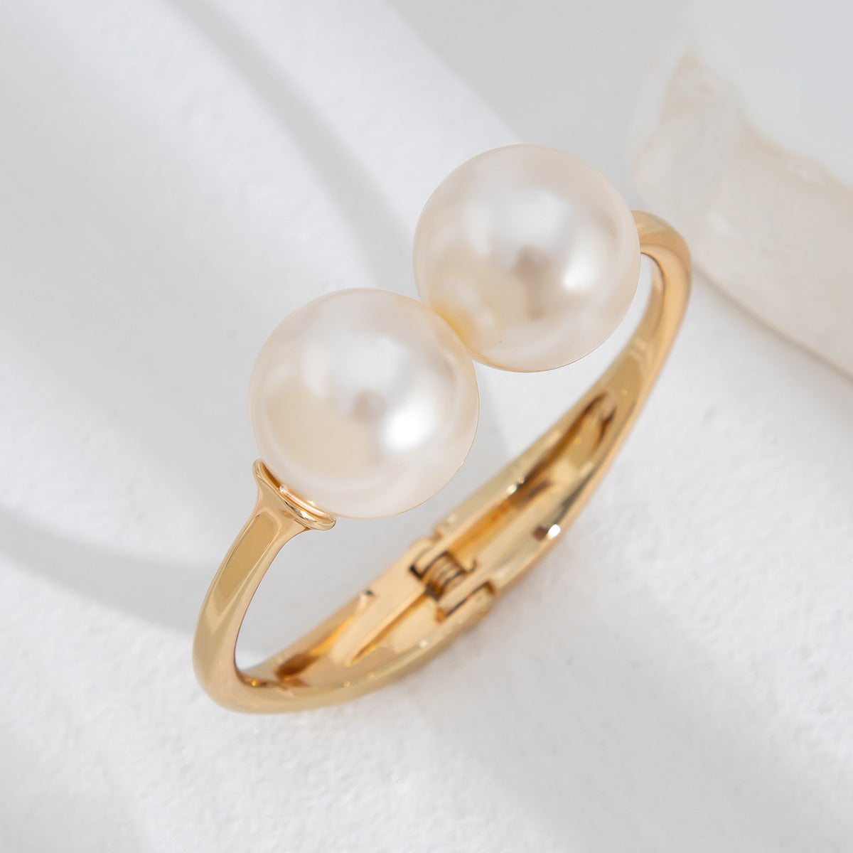 Planderful Vienna Verve Layered Pearl Bracelet For Women Bold Multi Layer Metal Clasp Statement Jewelry