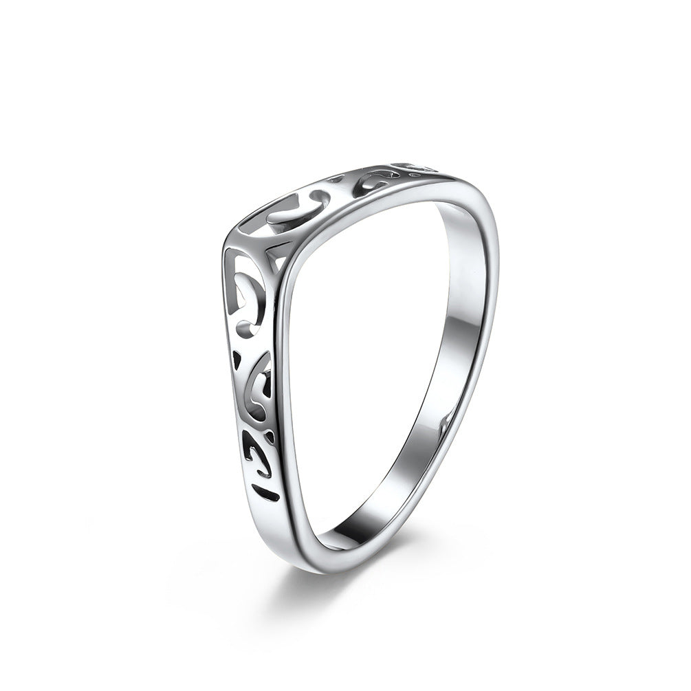 Planderful Celtic Knot Heart Ring For Women Elegant Hollow Design Engagement Jewelry Sizes 5 To 12