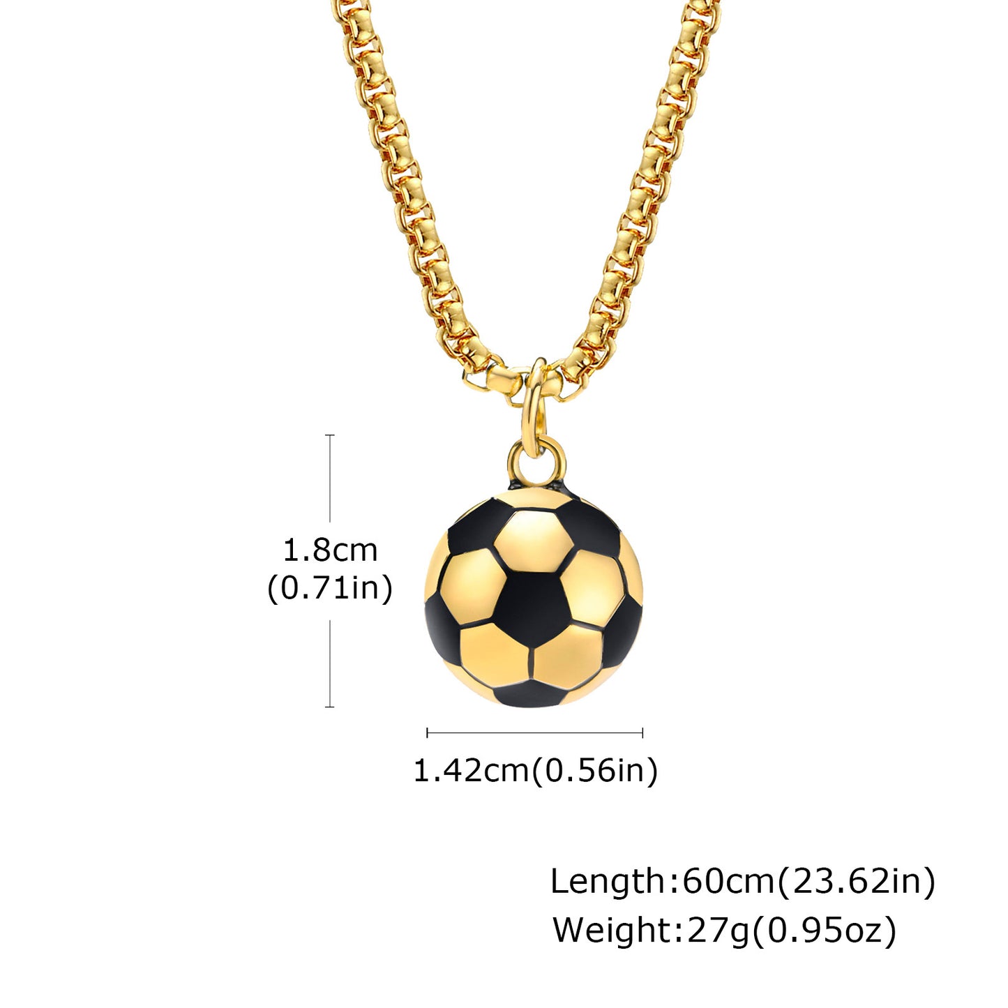 Planderful Stainless Steel Football Necklace for Men