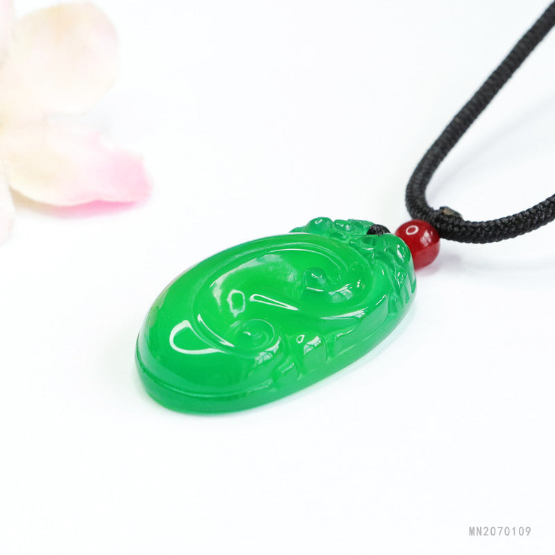 Green Chalcedony Ruyi Pendant