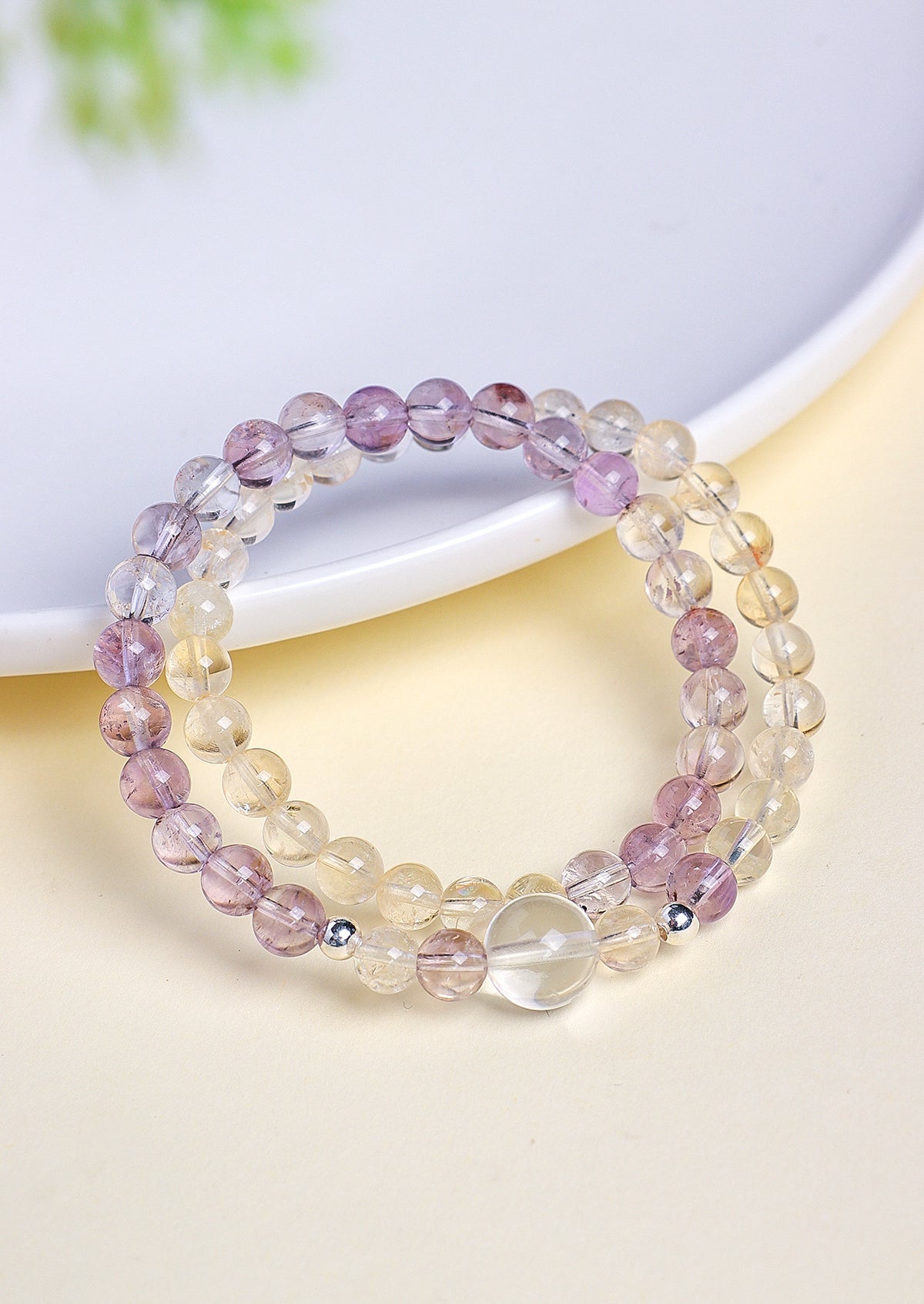 Amethyst Crystal Double-Wrap Bracelet