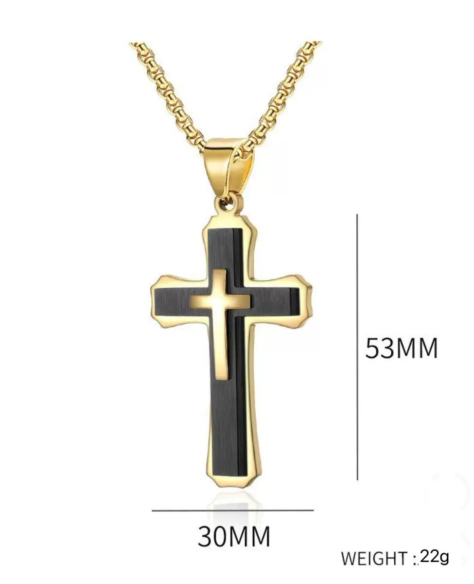 1. Planderful Stainless Steel Cross Pendant Necklace For Men Hip Hop Style Gift Worthy Jewelry