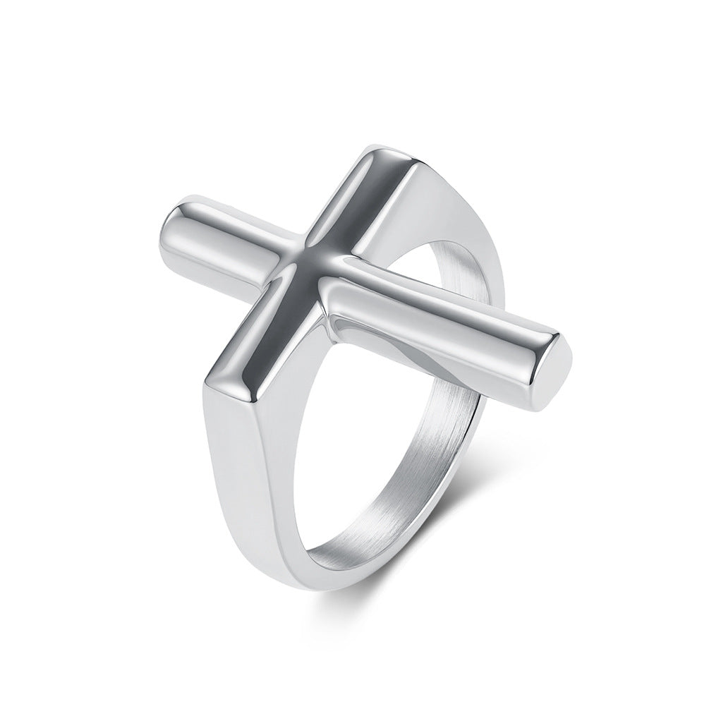 Cross Stainless Steel Ring for Men