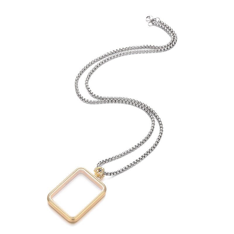 Titanium Steel Necklace – Elegant Thangka Box Pendant