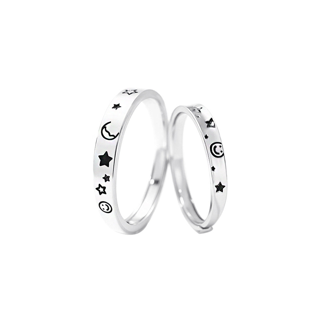 Star Moon S925 Sterling Silver Ring
