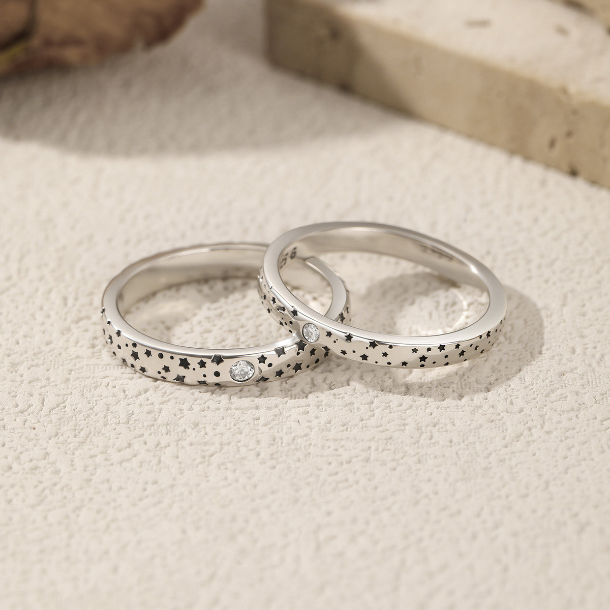 S925 Sterling Silver Star Moissanite Ring