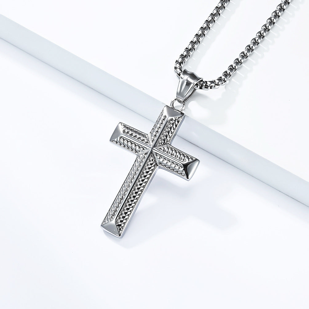 Stainless Steel Cross Necklace For Men Planderful Bold Hip Hop Pendant Jewelry Everyday Wear