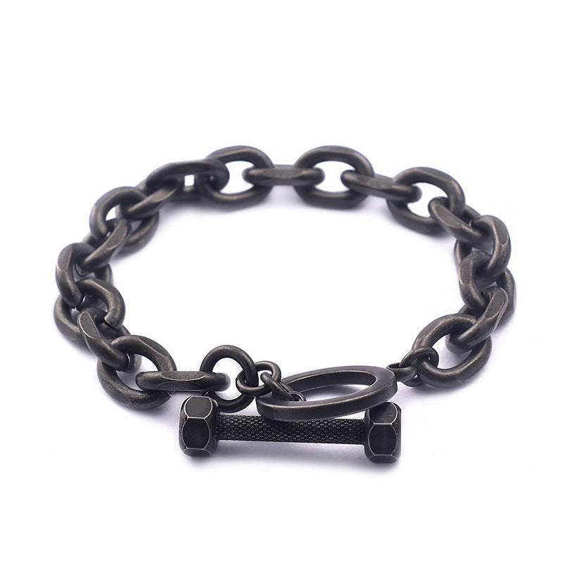 Planderful Everyday Genie Black Barbell Bracelet For Men