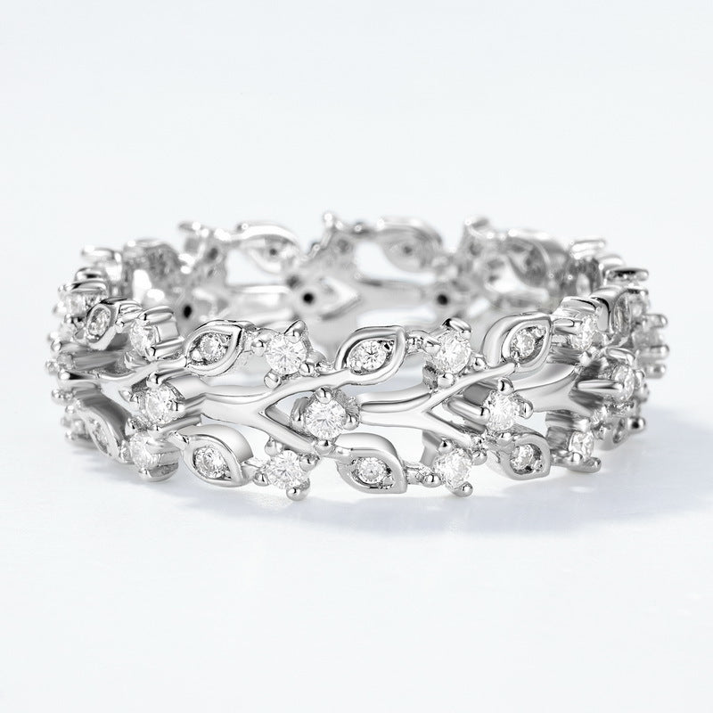 Planderful Leaf Moissanite Sterling Silver Ring