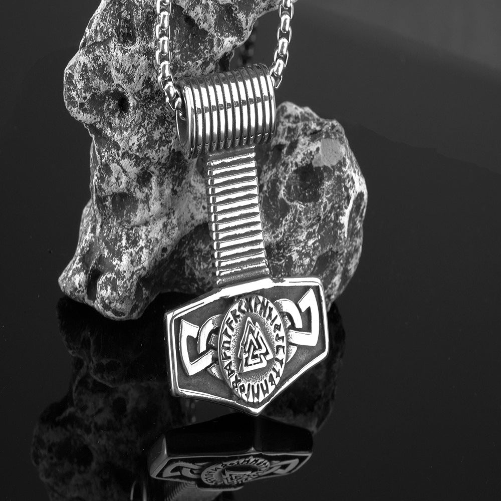 Viking Pendant Necklace For Men Titanium Steel Durable Bold Norse Legacy Planderful Jewelry