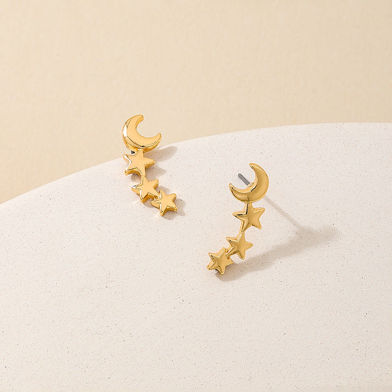 Planderful Vienna Verve Earrings – Fashionable Star and Moon Design