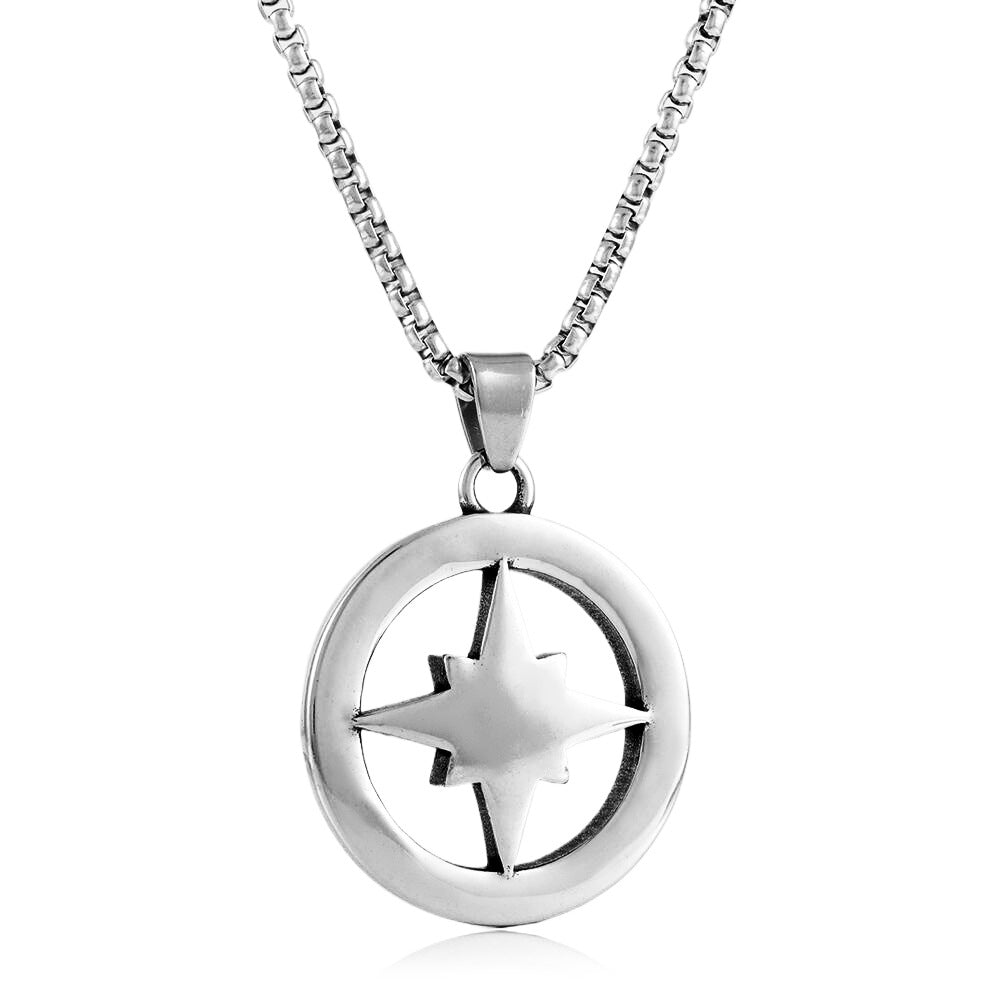 European And American Stainless Steel Star Pendant Necklace
