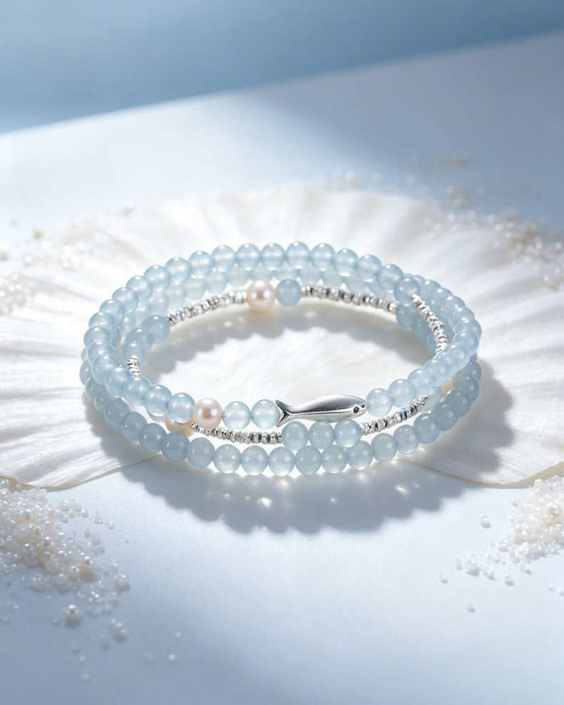 Freshwater Pearl Chalcedony Pearl Bracelet