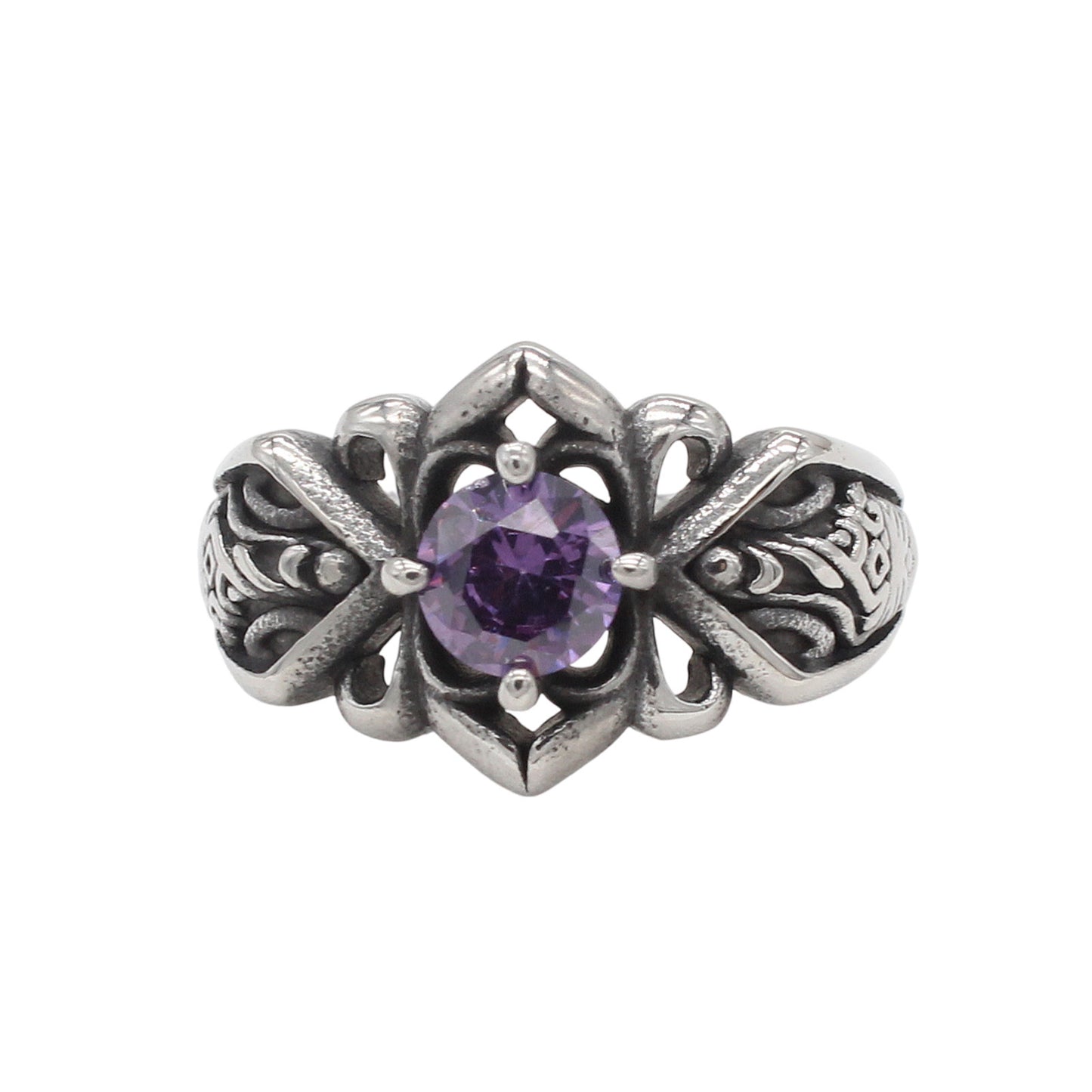 Planderful Jewelry Vintage Zircon Ring In Stainless Steel Size 7 To 12 For Everyday Wear And Gift