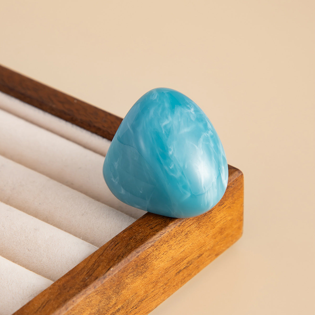 Planderful Collection Resin Ring Vienna Verve Bold Color Smudge Geometric Wide Statement Unisex Jewelry