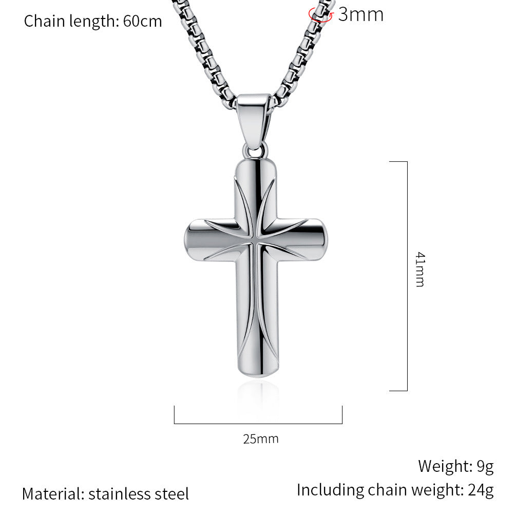 Personalized Stainless Steel Cross Necklace Planderful Everyday Genie Gift for Believers Unisex Fashion Pendant