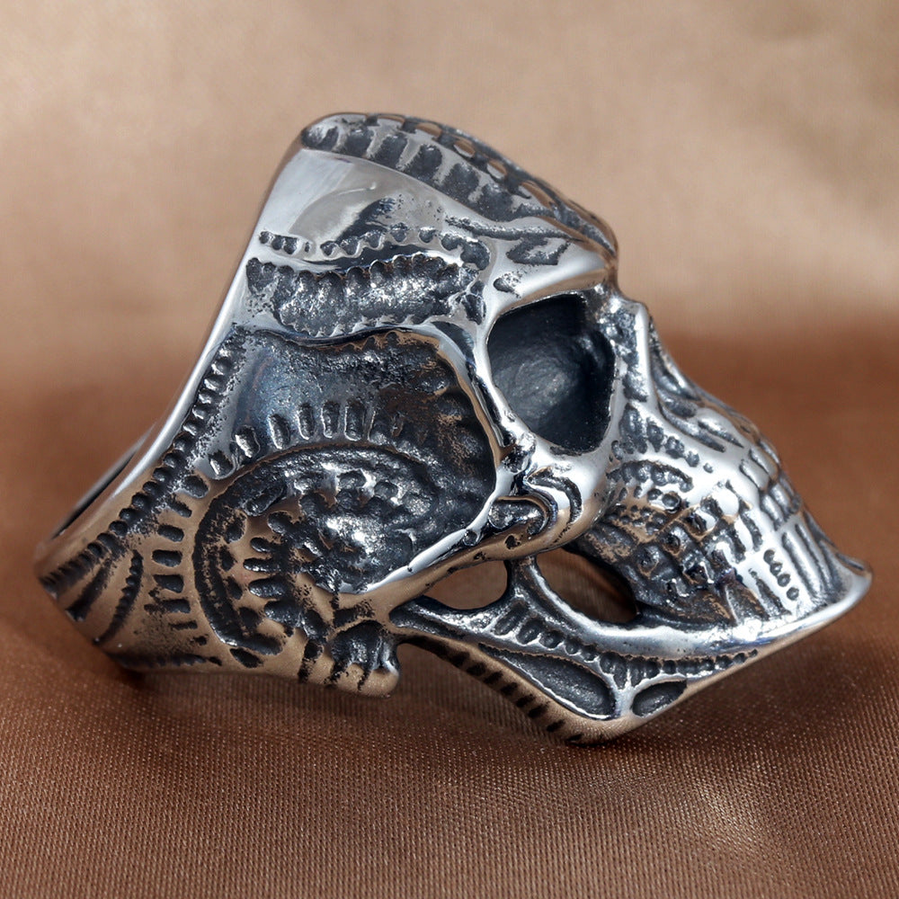 Titanium Steel Skull Ring for Men - Retro and Trendy Personalized Accessory