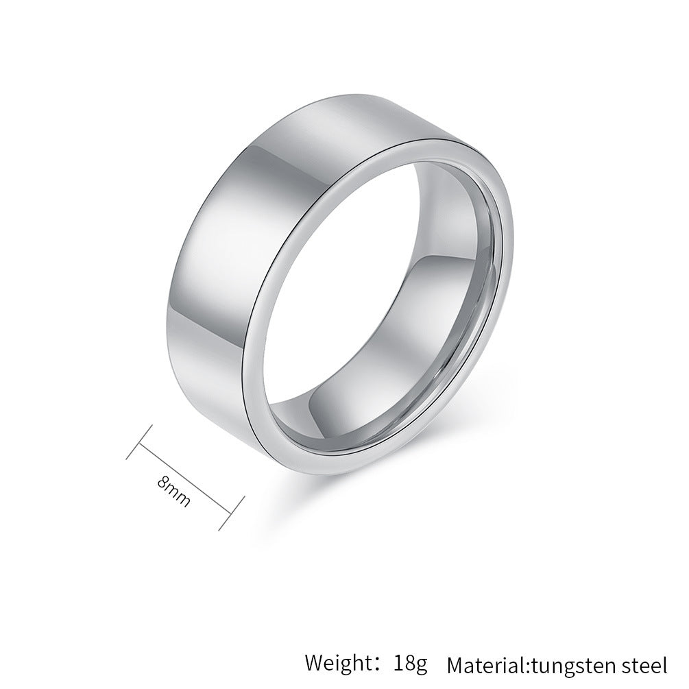 Planderful Everyday Genie Tungsten Steel Ring Unisex Luxury Wedding Band Gift for Couples