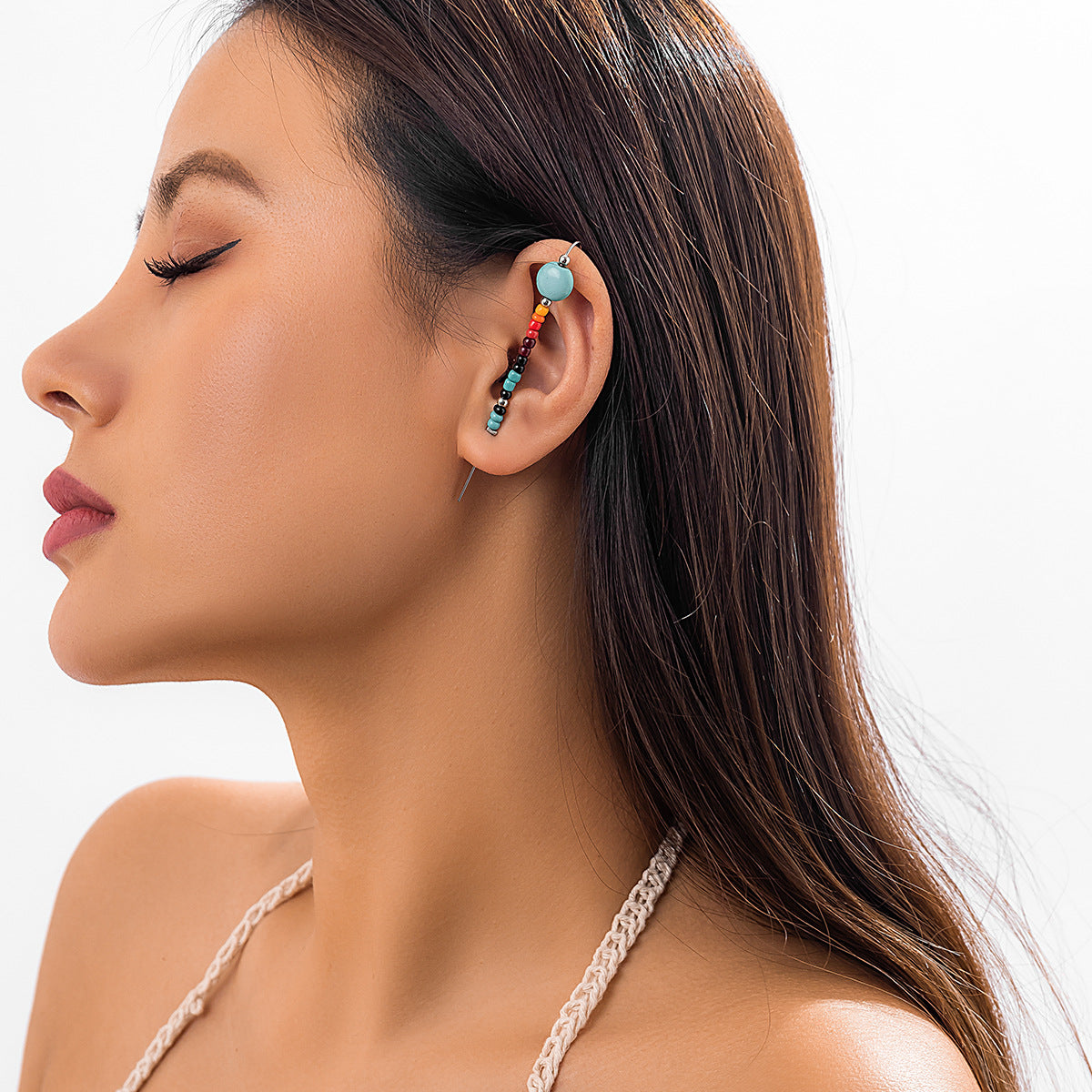 Rainbow Skull Earrings with Beaded Letters