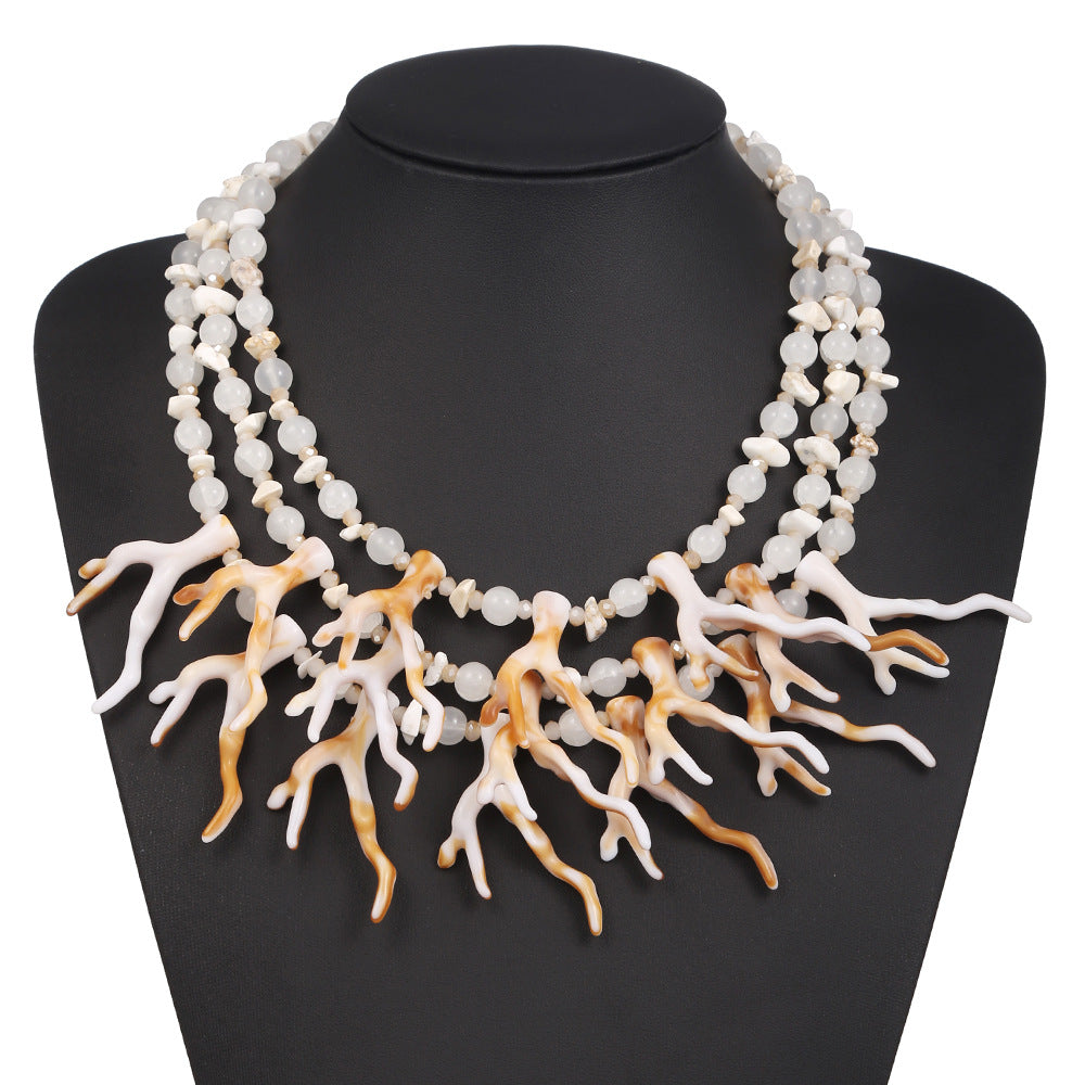 Planderful Savanna Rhythms Necklace – Unique Coral Antler Design