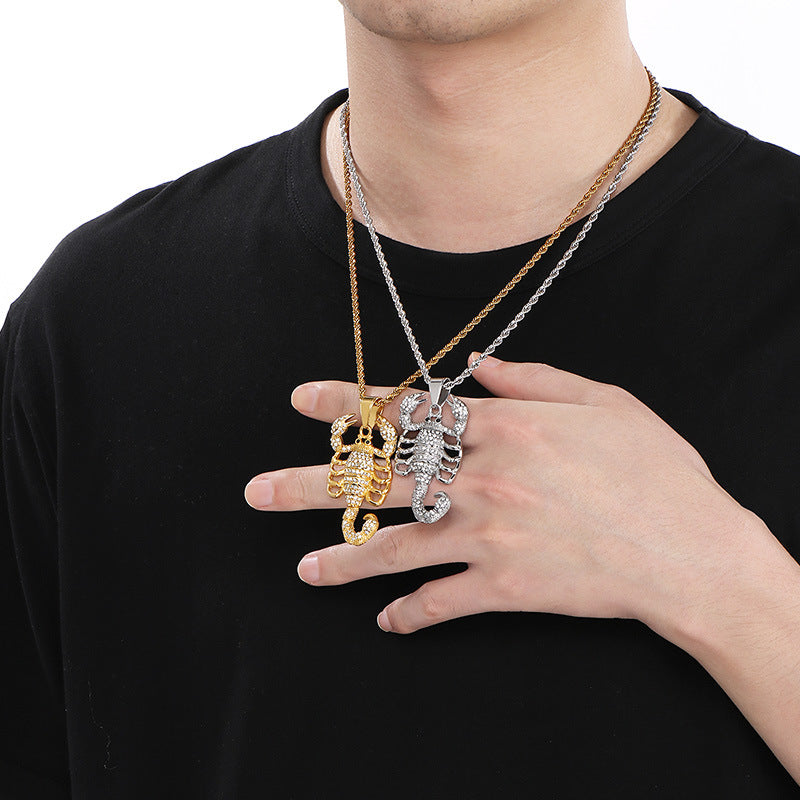 Planderful Everyday Genie Zircon HipHop Scorpion Pendant Men