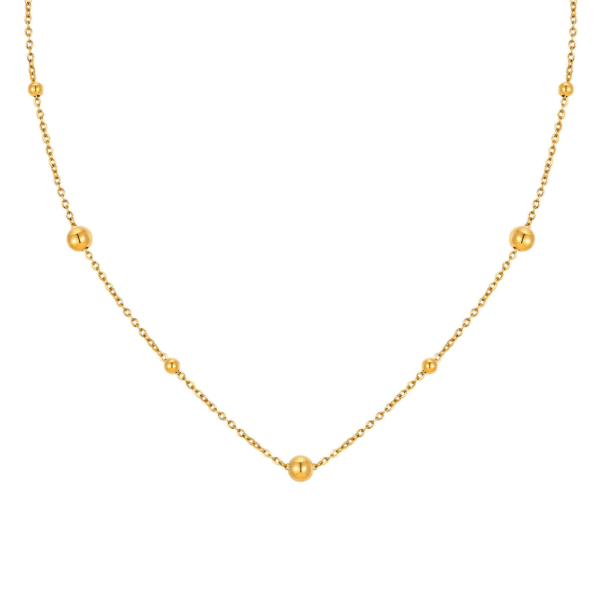 Stainless Steel Flat Cross Chain – Steel Ball Gold Necklace Women
