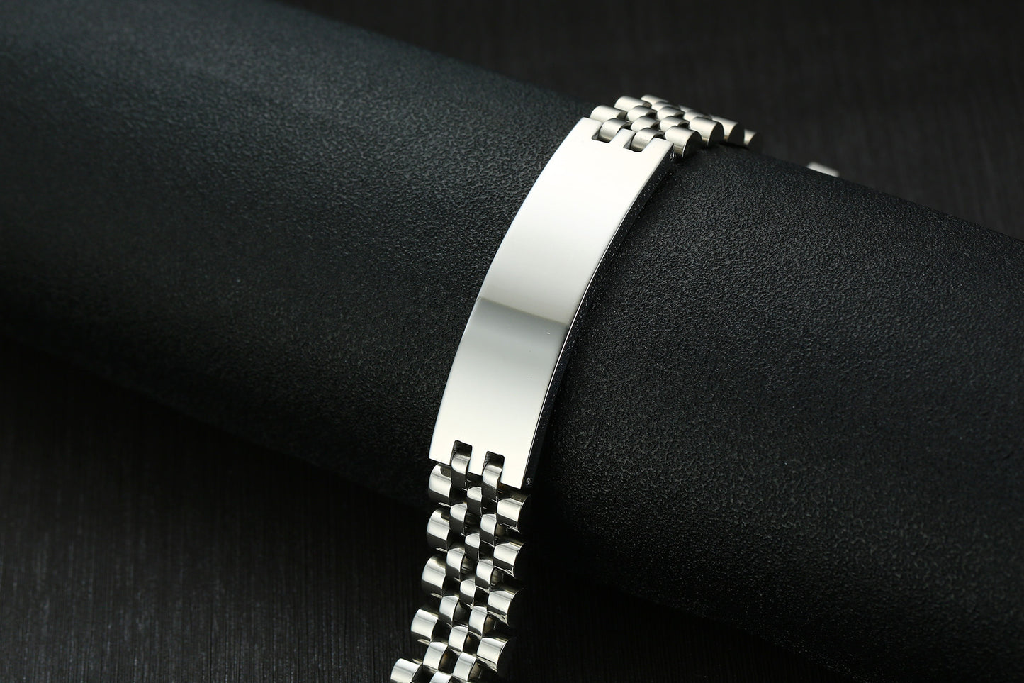 21.5CM Stainless Steel Curved Brand Bracelet Men's Jewelry