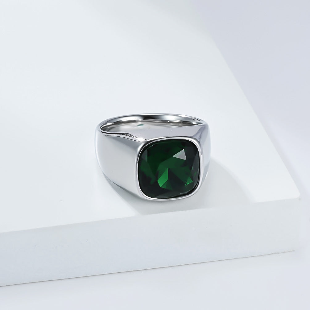 Planderful Stainless Steel Zircon Ring Unisex Bold Statement For Men Women Everyday Genie Collection