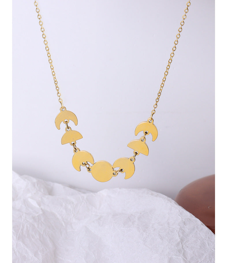 Fashionable Geometric Pendant Necklace with Gold-Plated Charm