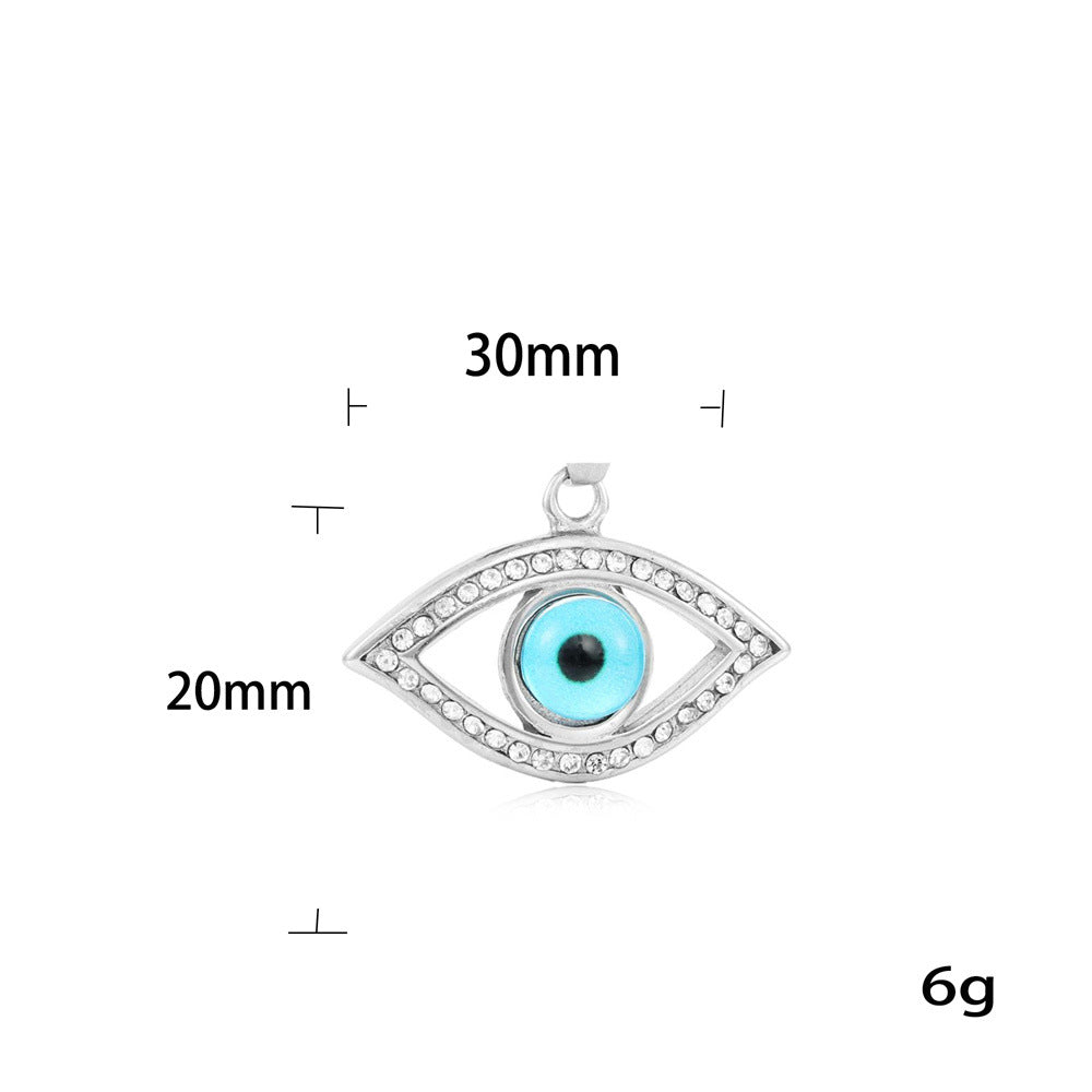 European And American Stainless Steel Eye Pendant Necklace