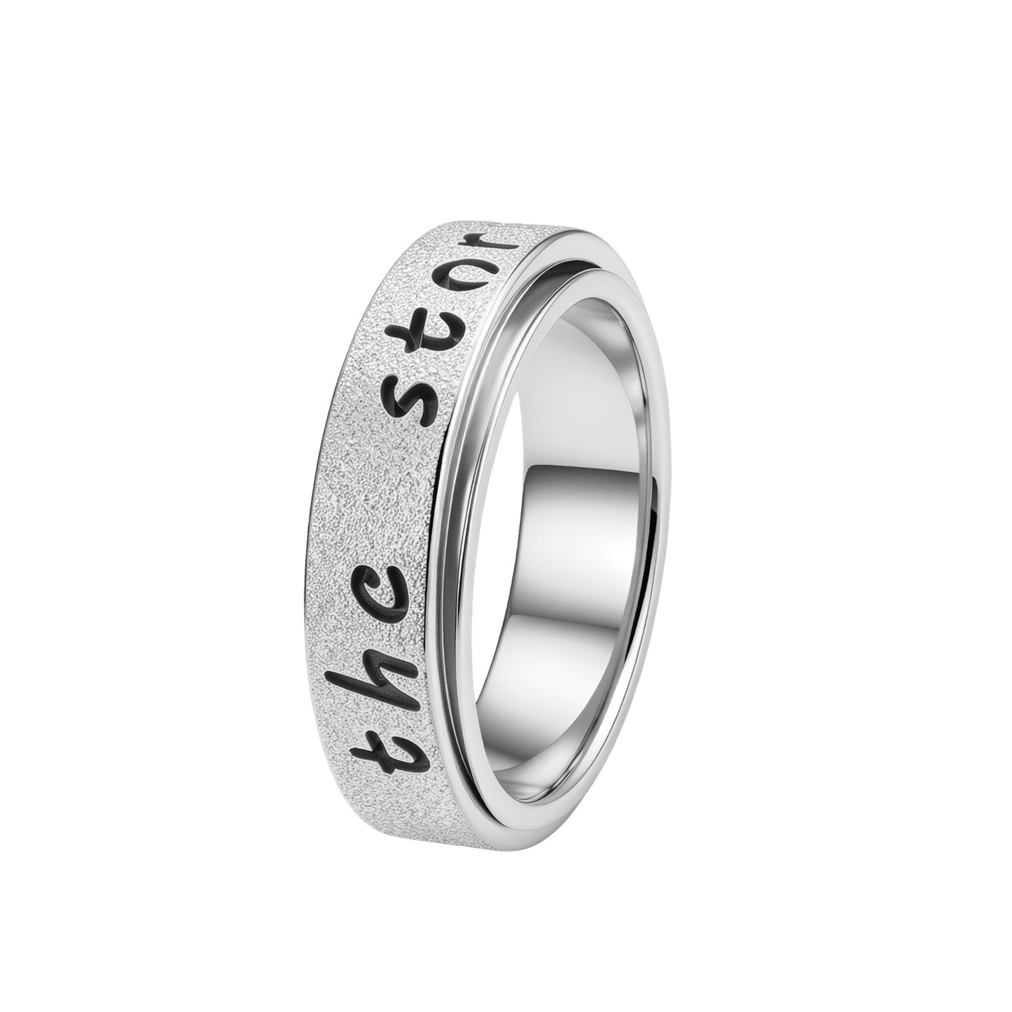 Planderful Premium Rotatable Stainless Steel Ring Decompression For Couples Unisex Everyday Genie