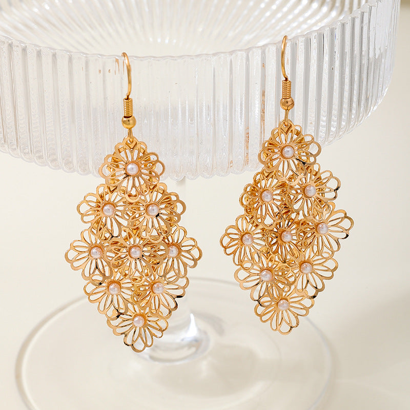 Planderful Vienna Verve Earrings – Elegant Pearl Flower Design