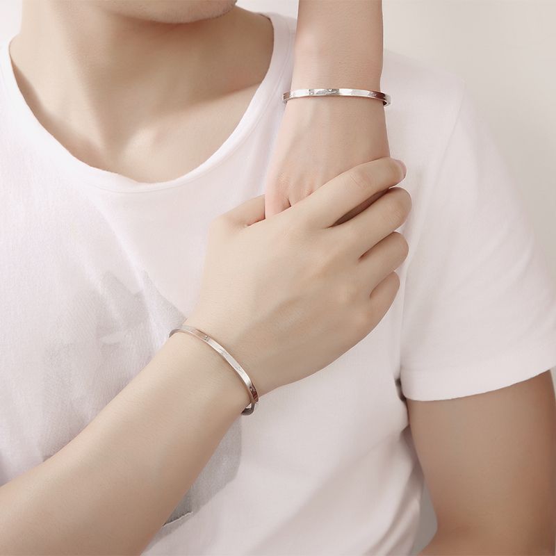 Planderful Jewelry Titanium Steel Bracelet With Zircon Inlays Everyday Genie Collection