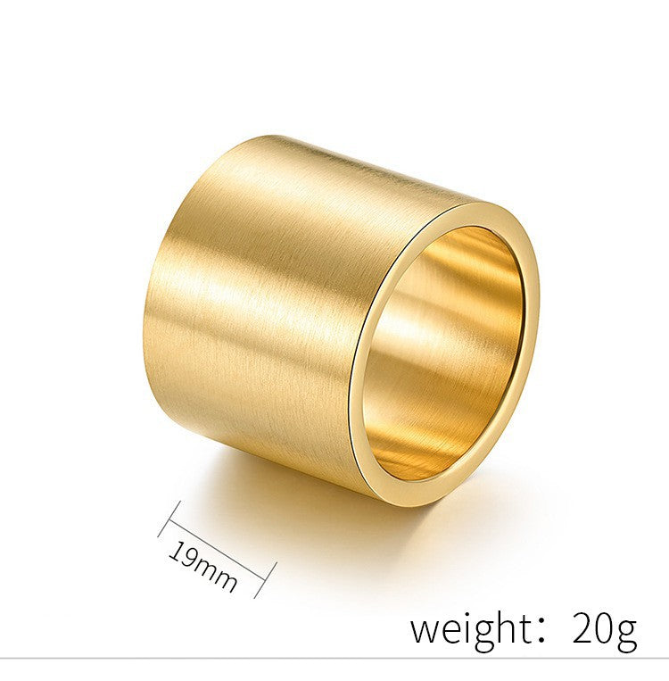 Planderful Titanium Steel Wide Ring Brushed Finish Bold Hip Hop Style For Men Everyday Genie